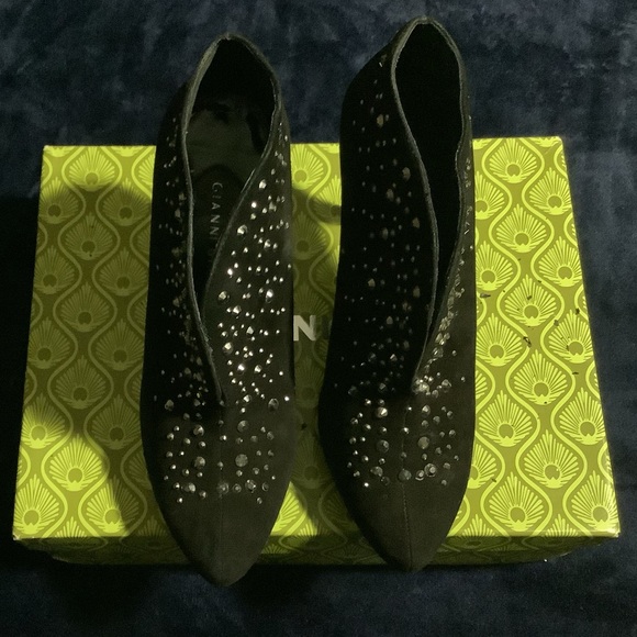 🛑 Gianni Bini Galena Rhinestone Suede Bootie Heels - Picture 8 of 12